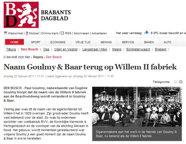 Nieuwe ontwikkelingen rondom de Fabriek (Uit Brabants Dagblad 22 februari 2011)