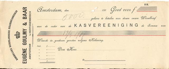 Deze bankcheque met een aantal visitekaartjes en drukproeven van brieven met logo enz.op de Looyer Antiek-Rommelmarkt te Amsterdam   gevonden 1989 hoe bestaat het.