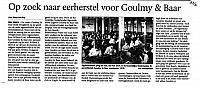 Op zoek naar eerherstel voor Goulmy & Baar (uit Brabants dagblad, door Mary van Erp, 23-02-2011)