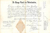 antwoord van DE HOOGE RAAD verzoek toegestaan den zevenden October 1887 is dan ook de oprichtings datum van de firma. Nederlandsche Sigarenfabriek Eugene Goulmy.adres O.Z.Achterburgwal 276 3e verdiepin...