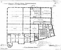 Afb.9 Plattegrondtekening door W.G.Welsing en W.te Riele Gzn.uit 1907 van de fabriek van 1897 en de zuidelijke daarvan aansluitende nieuw ontworpen uitbreiding.(tek prive P.G)...