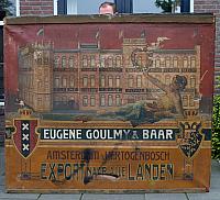 Dit is de ontdekking van het jaar. Gevonden in Dommelen,een reclame schilderij van Goulmy & Baar rond 1912.Ik vermoed dat dit op beurzen en tentoonstellingen gehangen heeft.Zo ook op de Taba in Amsterd...