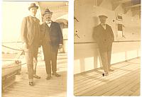 Accountant Wijsmuller uit Eindhoven en Eugène Goulmy op de boot via het pannamakanaal naar Shanghai.