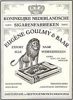 Pagina grote advertentie van Eugène Goulmy & Baar in het Kerstnummer van De Prins 1922